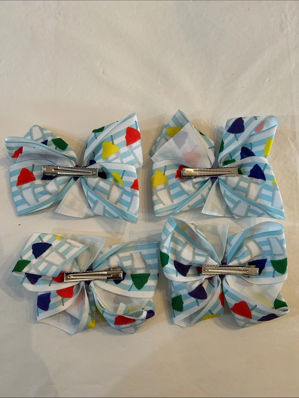 Snowball Print Hair Bows Bundle
